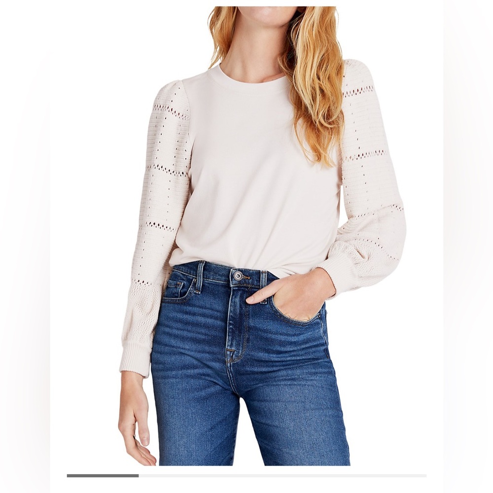 Splendid Pointelle Sleeve Sweater